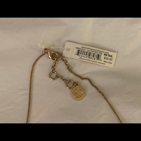 NWT Jessica Simpson Navy blue feather lariat necklace - Picture 4 of 6
